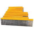 Galvanized Stair Tread with Yellow Abrasive Anti-slip Nosing Factory Directly Sale